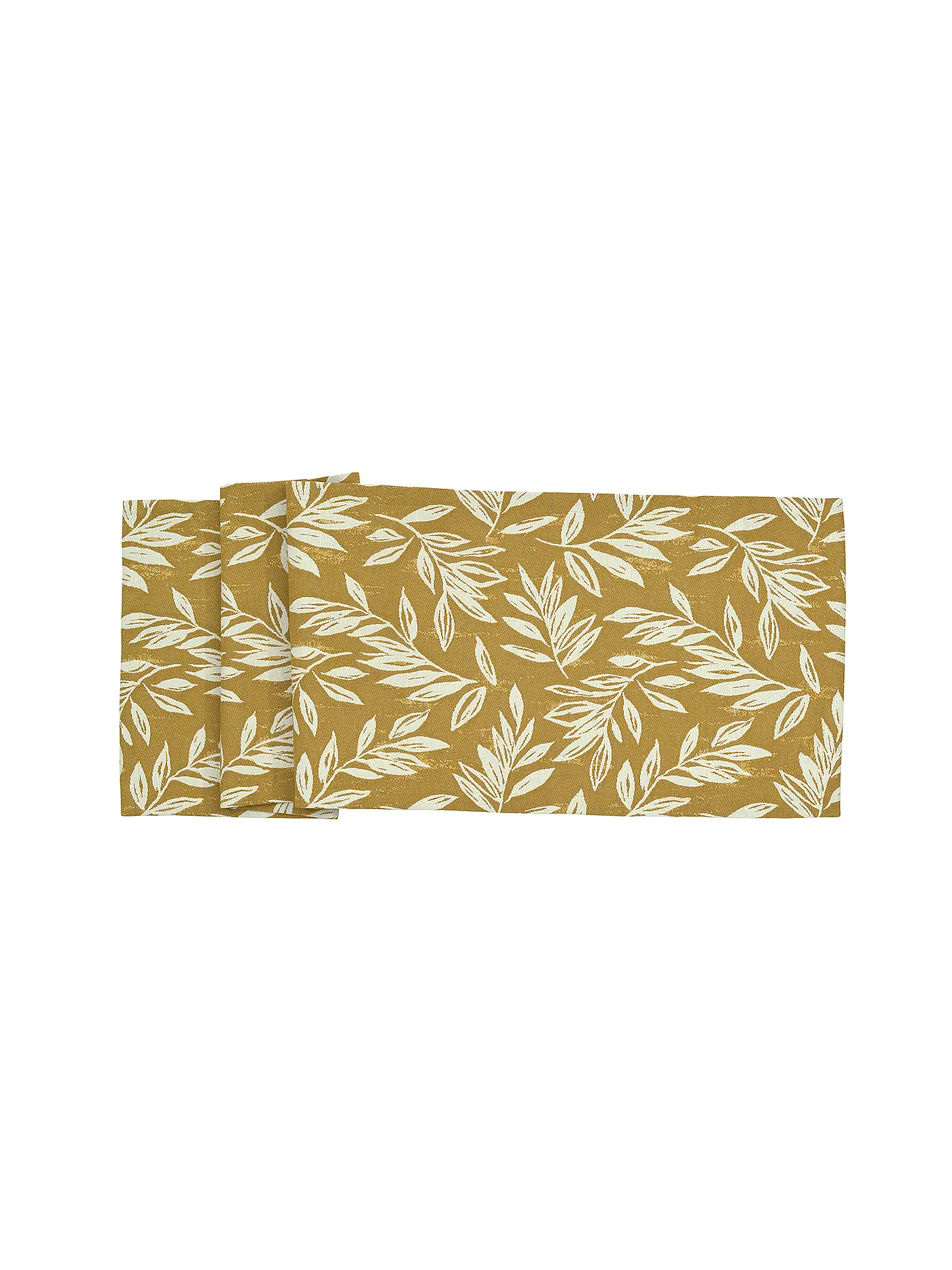 SANDER | Tischläufer LEAVES 40x100 Khaki | camel